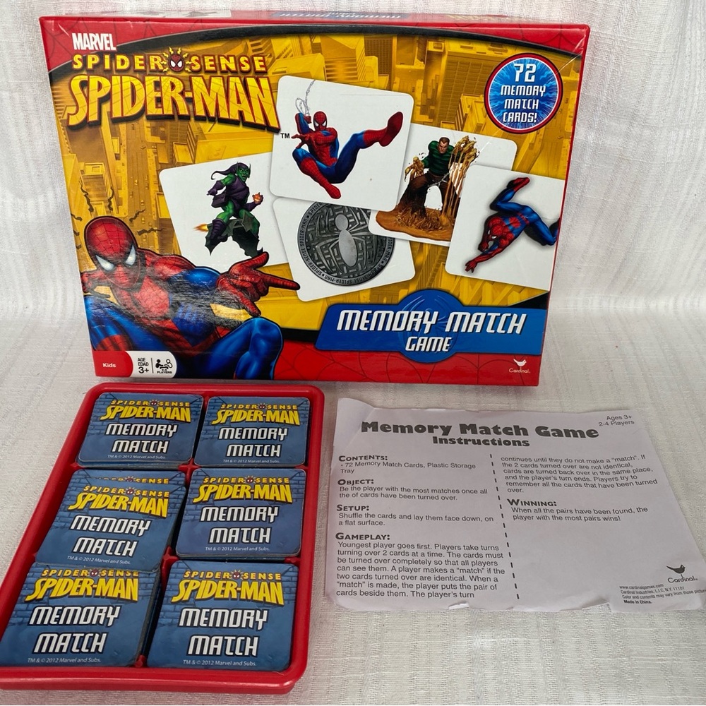 Spider Sense Spider-Man Memory Match Card Game, Marvel, Cardinal Industries, 3+